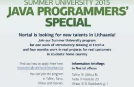 „Nortal” Lietuvos IT studentus kviečia dalyvauti atrankoje į praktinius, savaitės trukmės Java technologijos programavimo mokymus Estijoje
