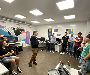 Projekto svečiai lankėsi KTU IF virtualios realybės laboratorijoje