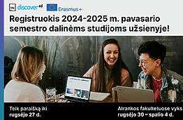 Skelbiamas ERASMUS+ konkursas studijoms užsienyje pavasario semestrą!